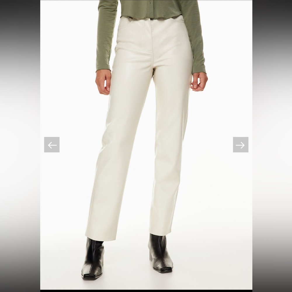 Aritzia Wilfred Cream Vegan Leather Pants NWOT